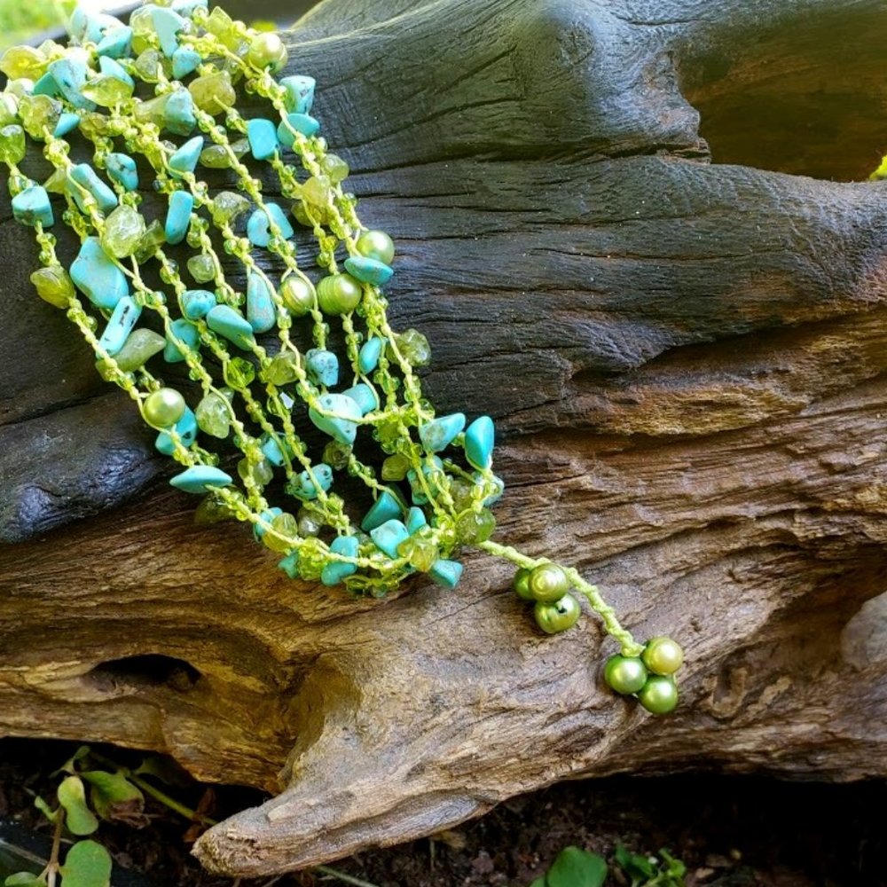 New- Semi precious, multi strand bracelet